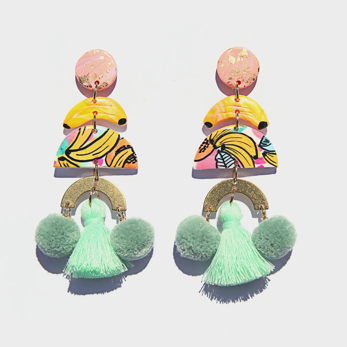 Green Fruity Pom Poms