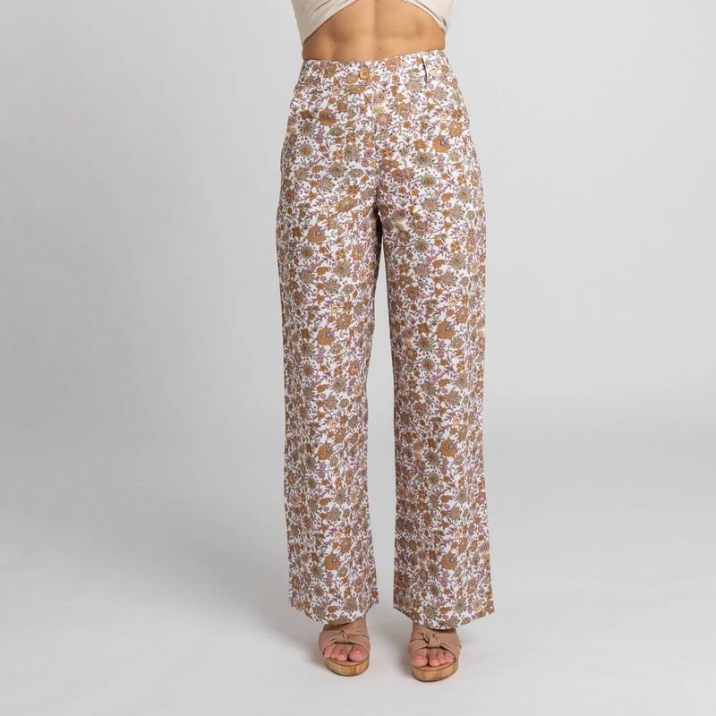 Boho Floral Cotton Pants by Miss Jane