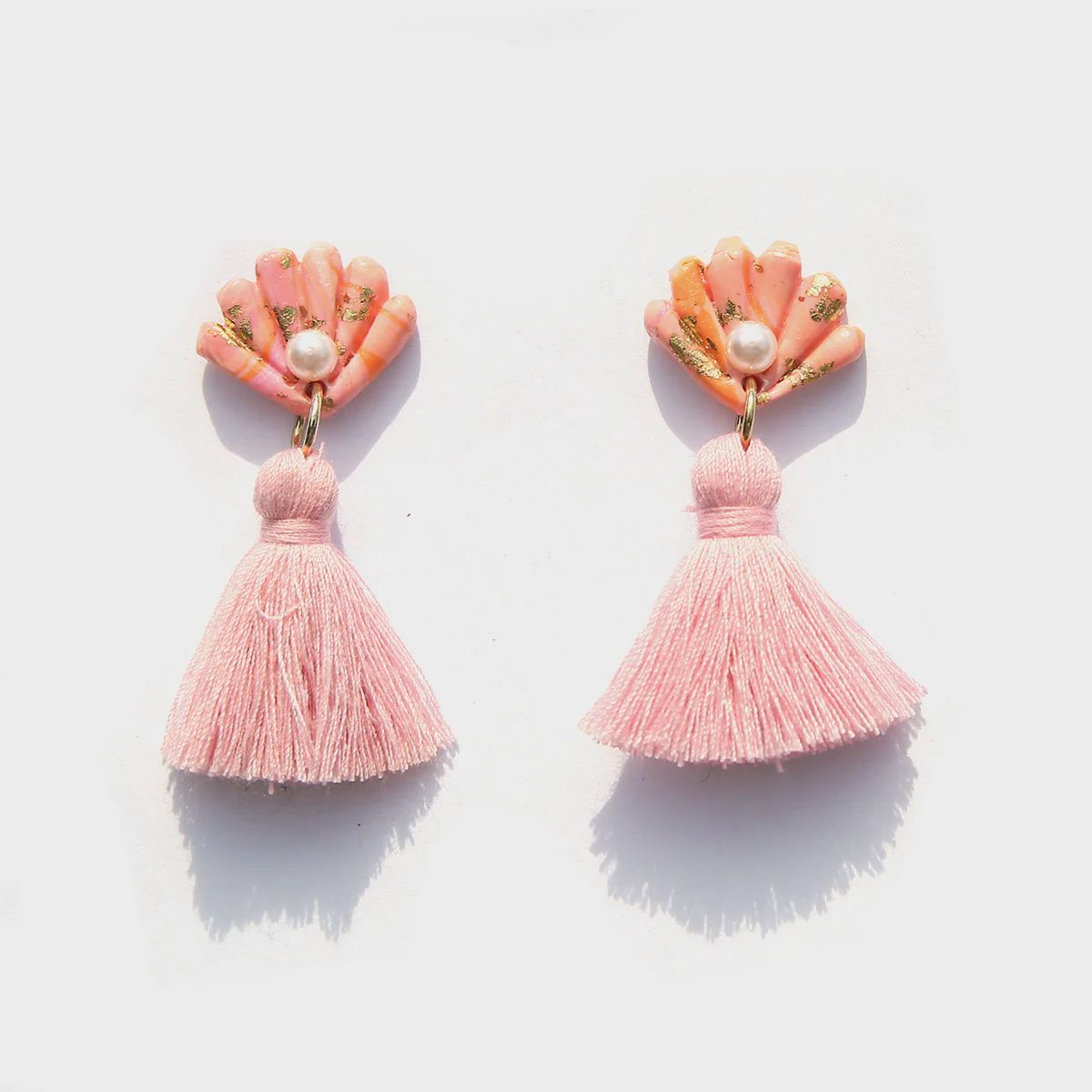 Peachy Pink Pearl Tassells