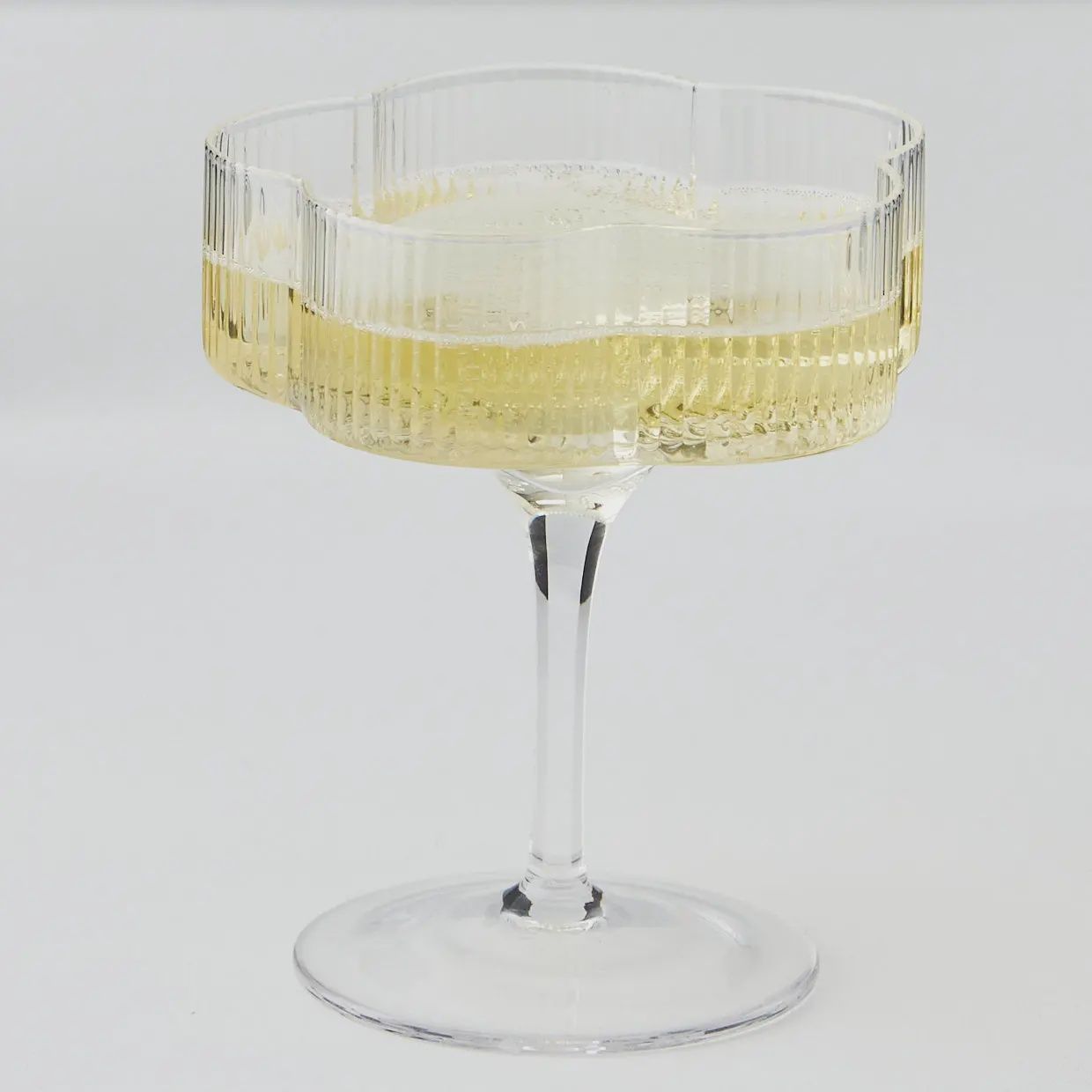 Ribbed Flower Champagne Coupe
