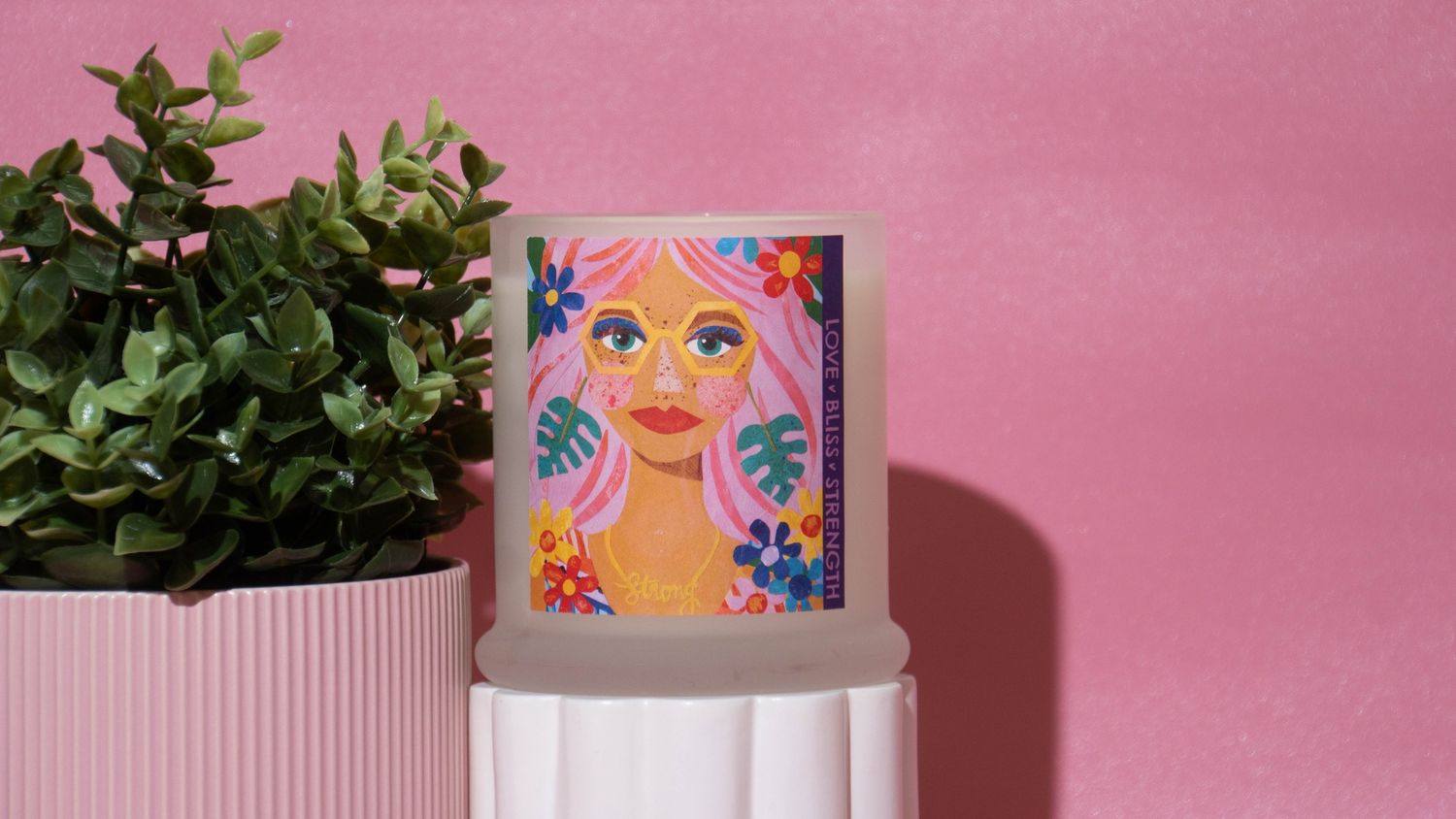 Love, Bliss &amp; Strength - Waterlily and Citrus Scented Candle