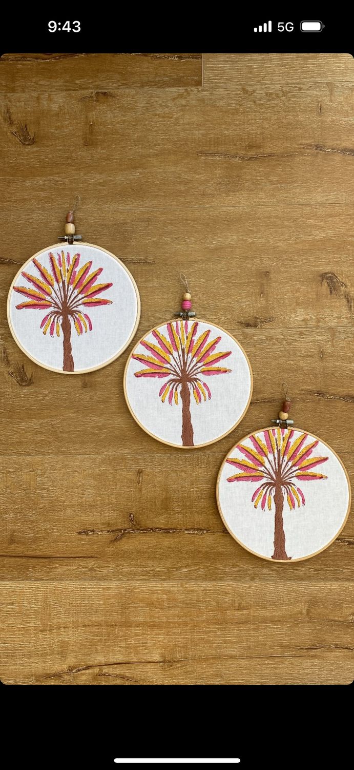 Palms in Pink Hoop