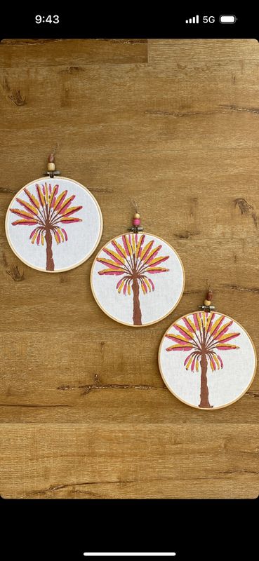 Palms in Pink Hoop