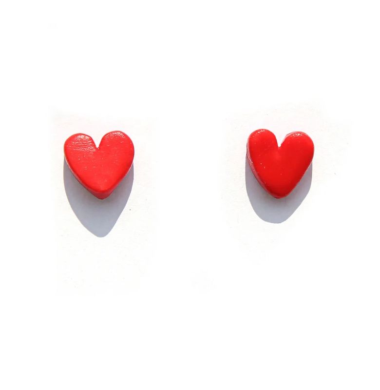 Red Heart Studs