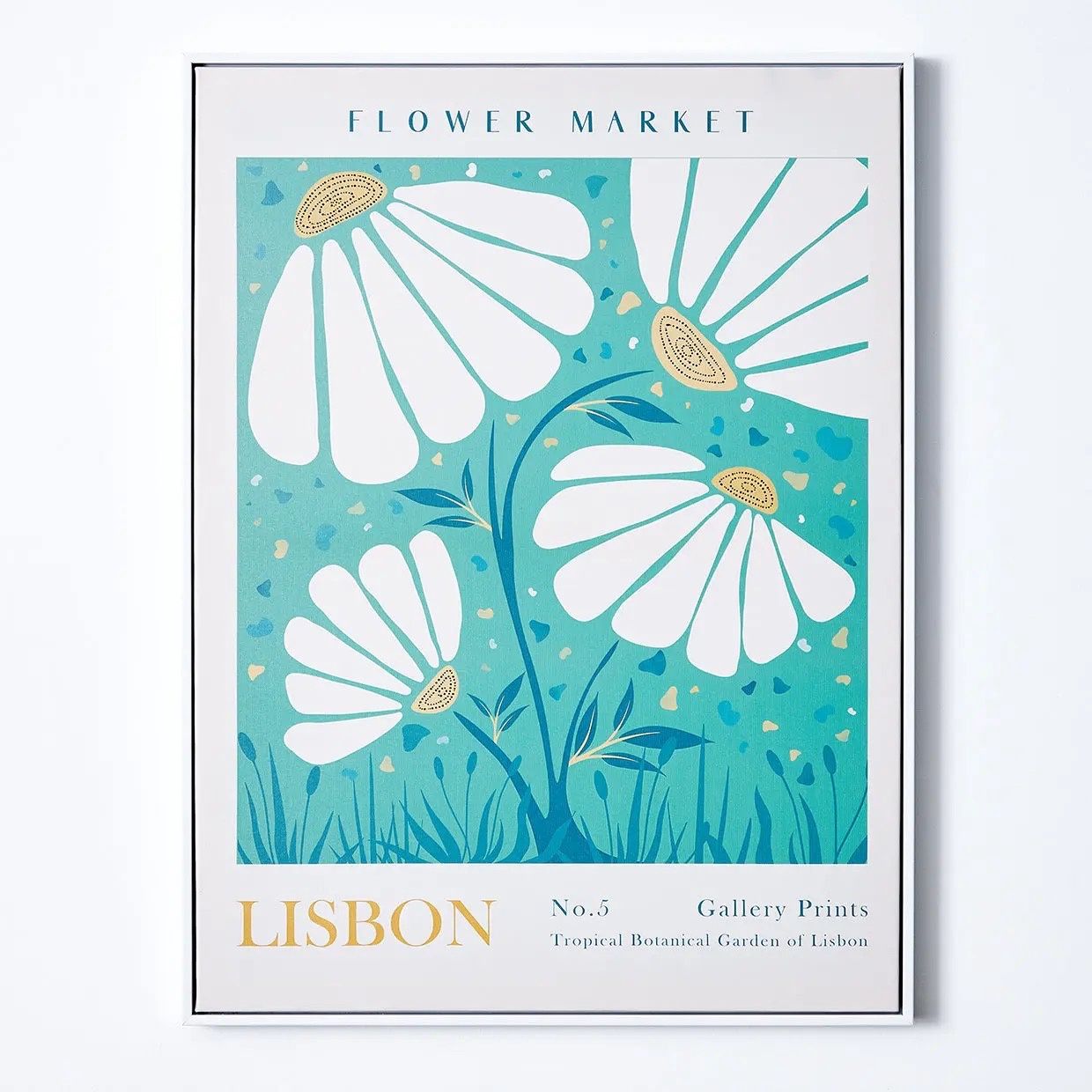 Flower Market Lisbon Framed Canvas Print