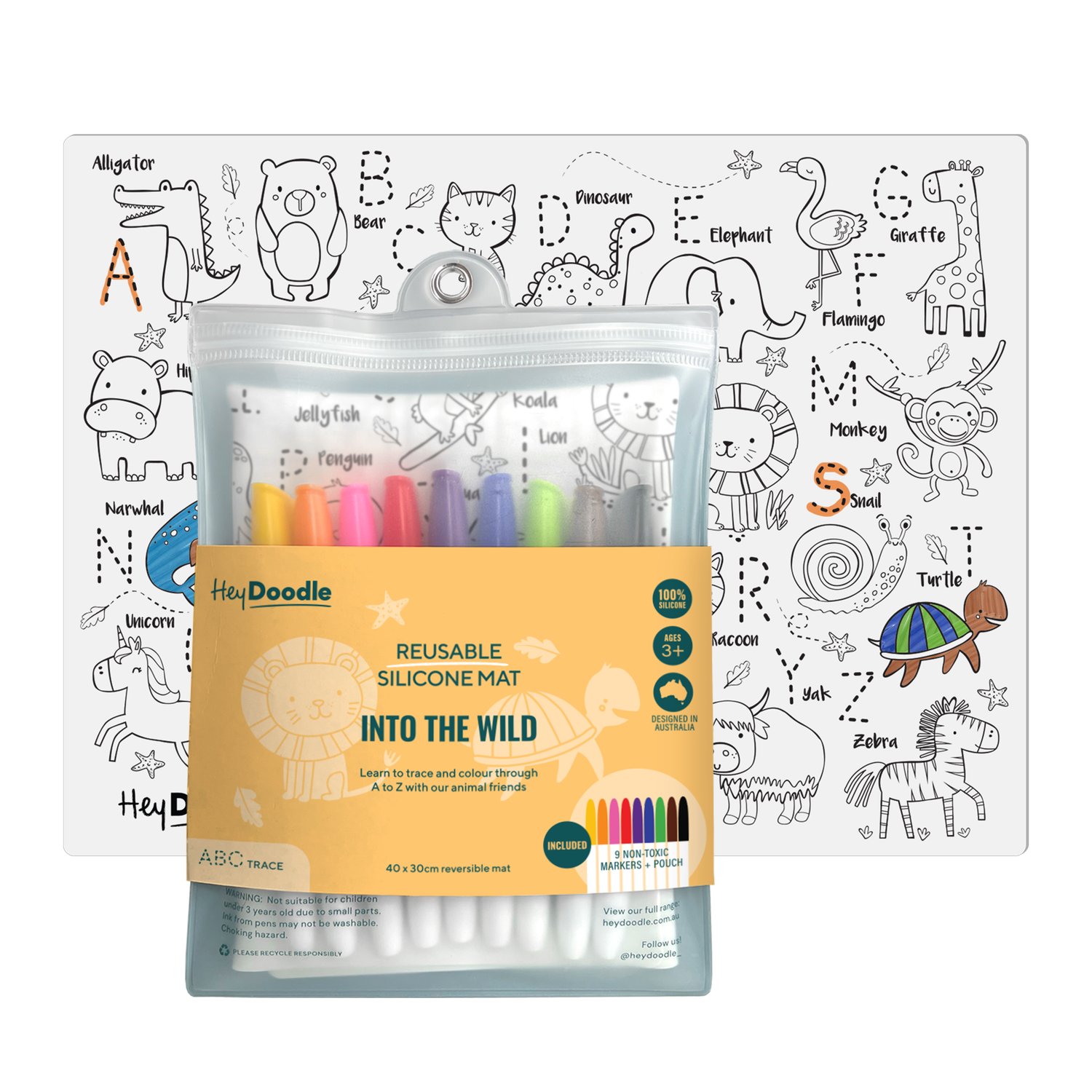 ABC Into The Wild Colouring Mat
