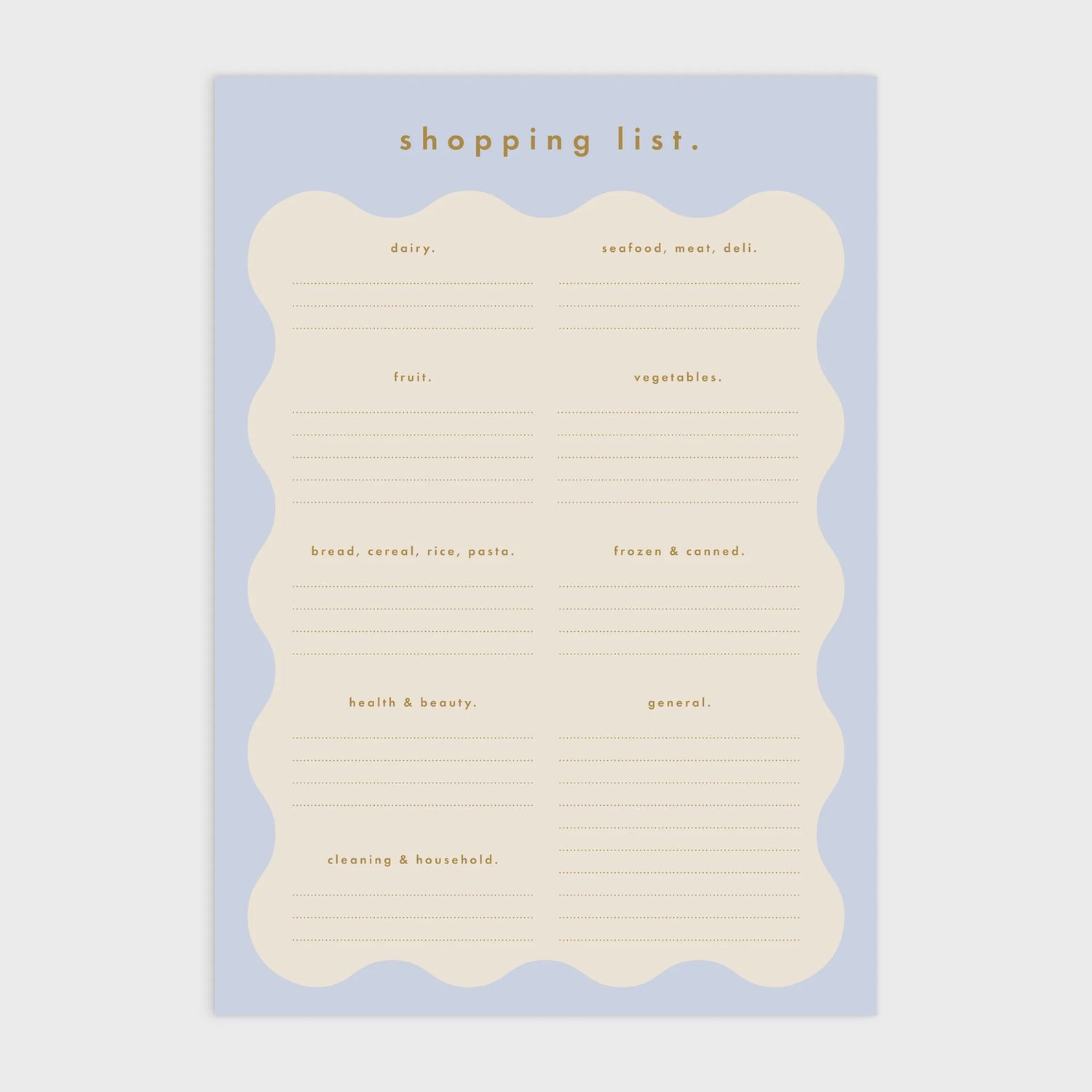 A5 Shopping List Magnet Notepad