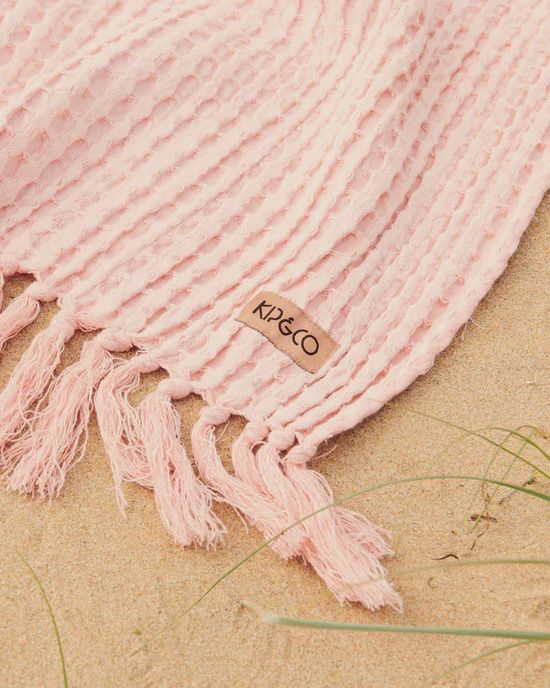 Peach Bud Waffle Towel