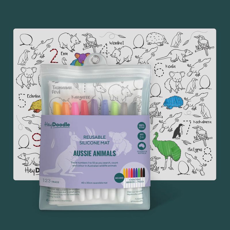123 Aussie Animals Colouring Mat