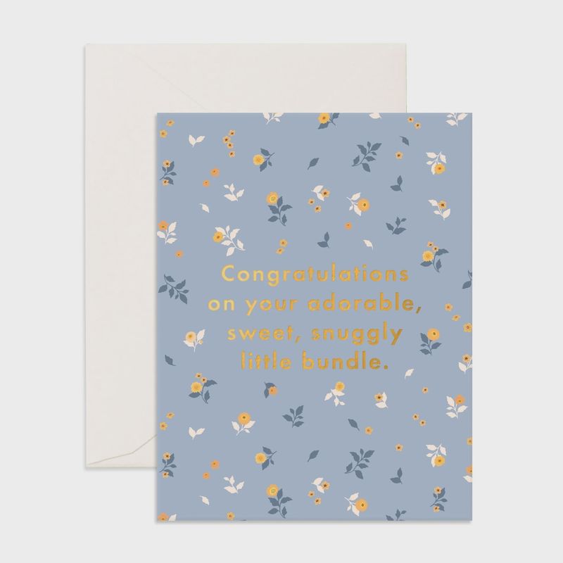 Congratulations On Your Adorable Sweet, Snuggly Little Bundle Card