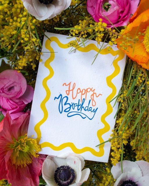 Happy Birthday Gift Card in Yellow
