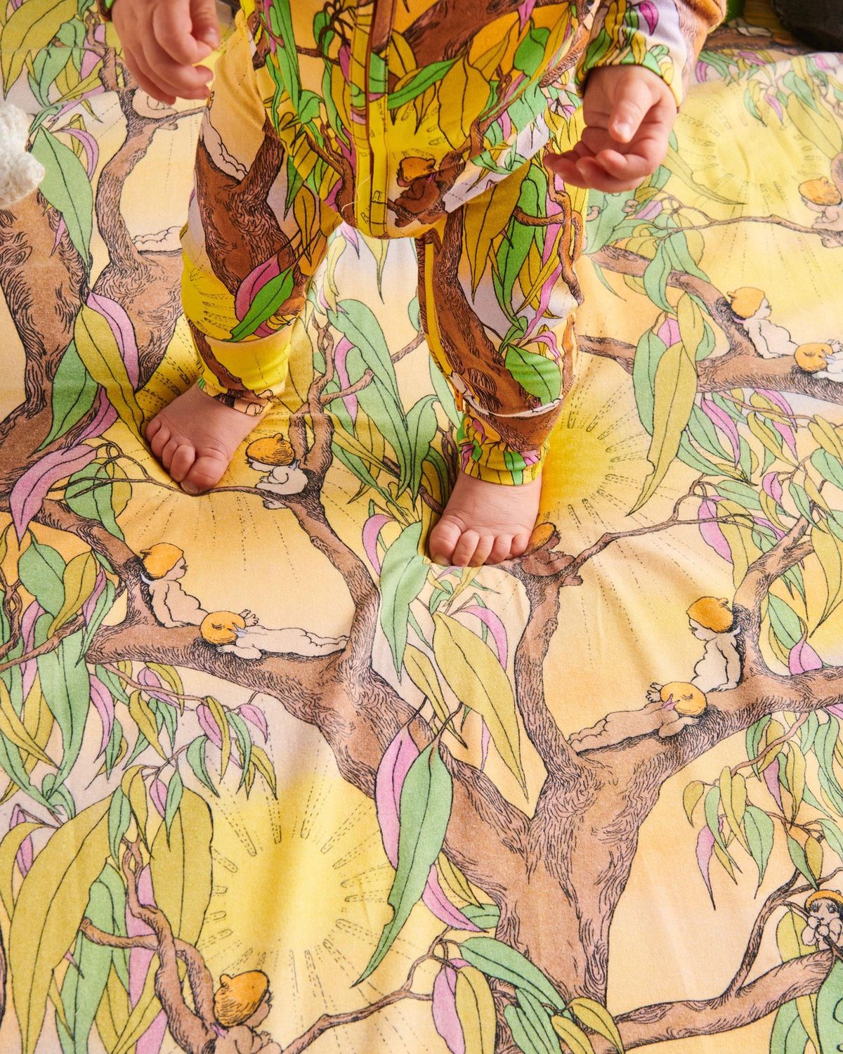 Kip&amp;Co x May Gibbs Sunrise Delight Flannelette  Bassinet Fitted Sheet