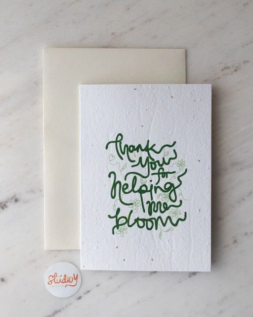 Thank You For Helping Me Bloom Greeting Card