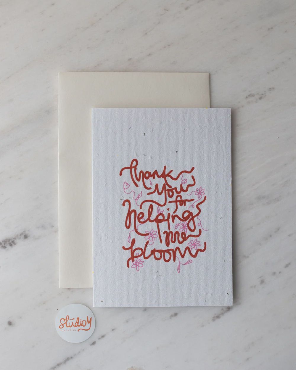 Thank You For Helping Me Bloom Greeting Card In Red &amp; Pink