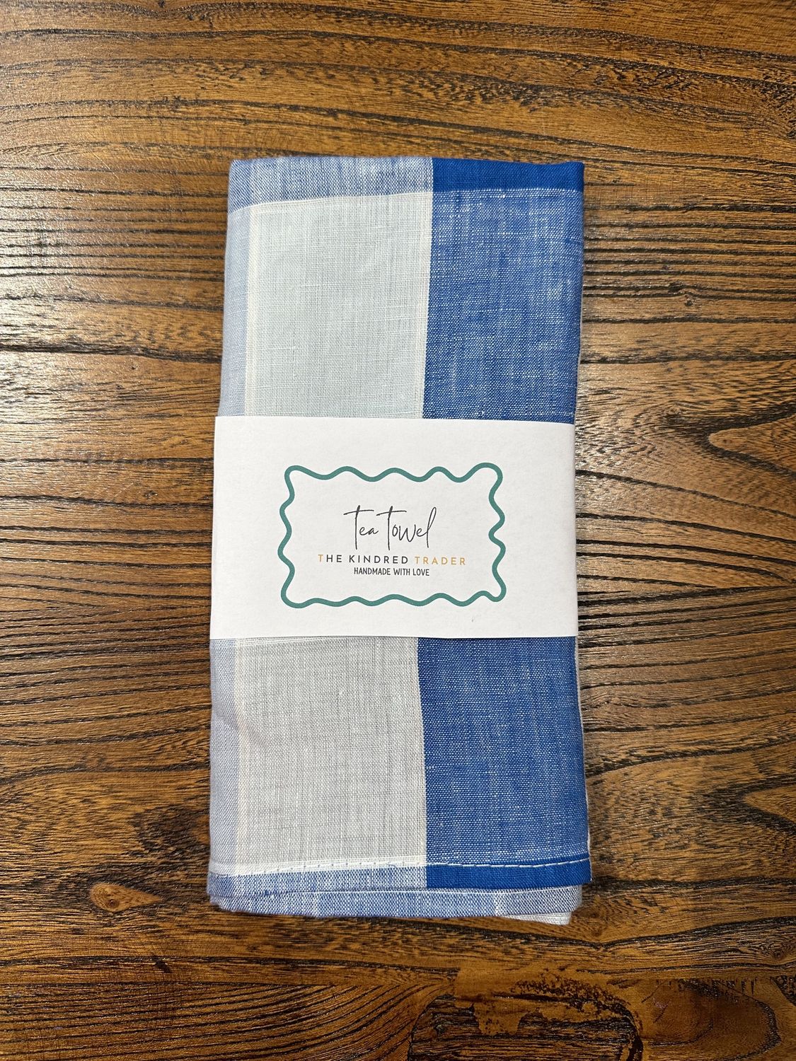Handmade Assorted Tea Towel by The Kindred Trader - Denim Gingham