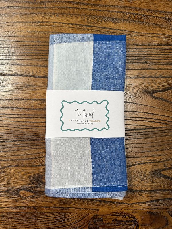Handmade Assorted Tea Towel by The Kindred Trader - Denim Gingham