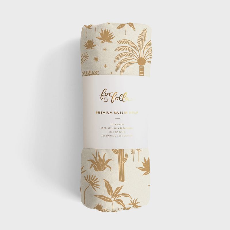 Desert Palms Organic Muslin Wrap Swaddle