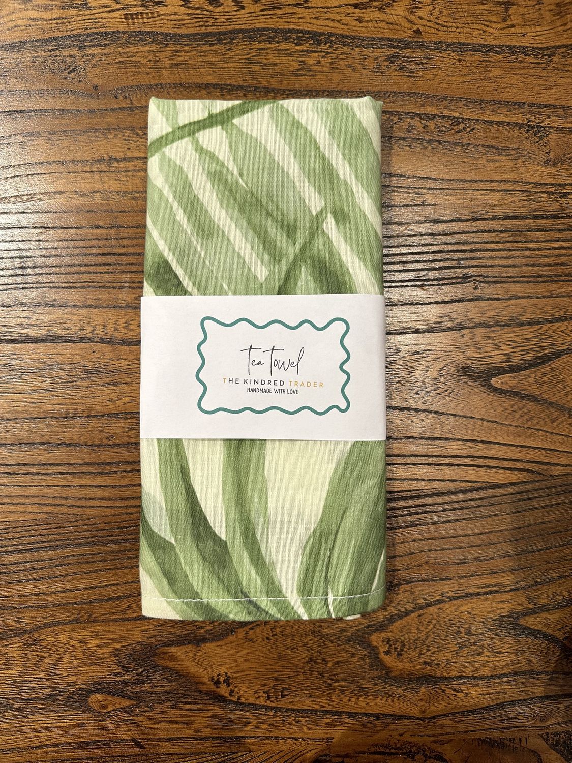 Handmade Assorted Tea Towel by The Kindred Trader - Green Palms