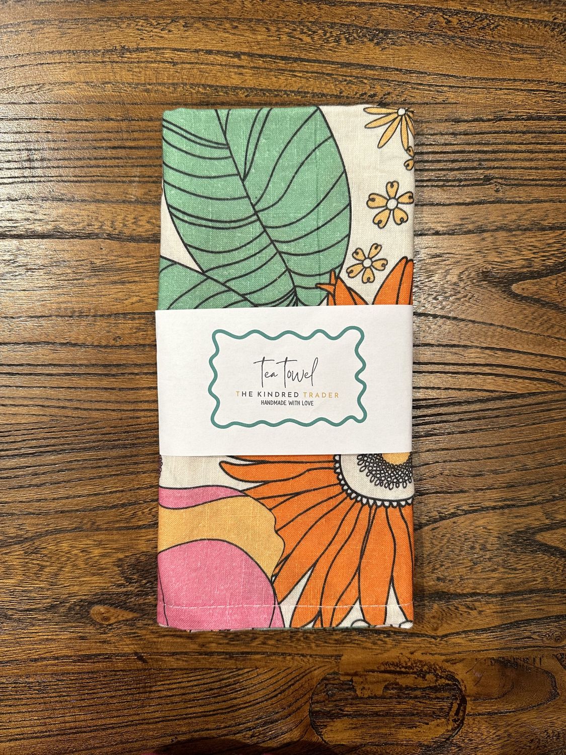 Handmade Assorted Tea Towel by The Kindred Trader - Retro Floral