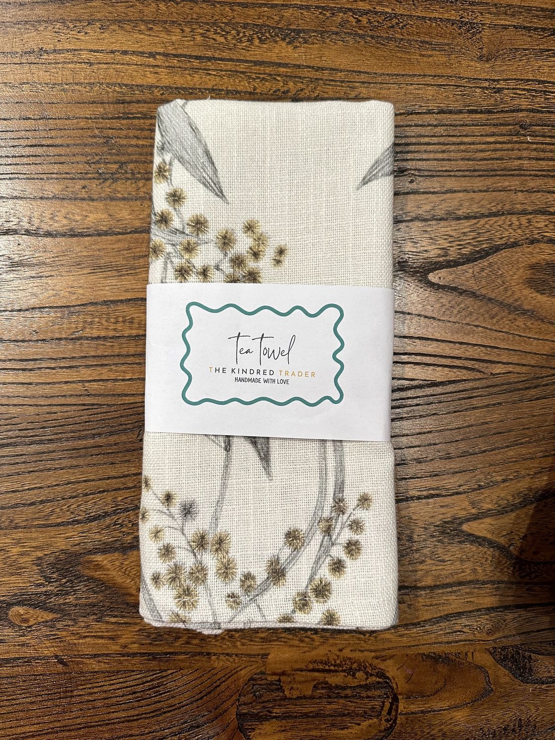 Handmade Assorted Tea Towel by The Kindred Trader - Wattle