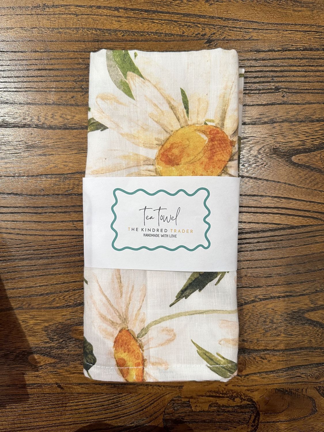 Handmade Assorted Tea Towel by The Kindred Trader - Wild Daisy