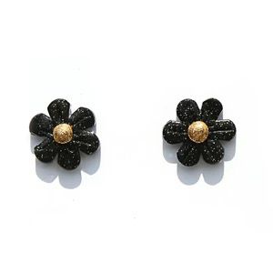 Large Black Daisy Studs