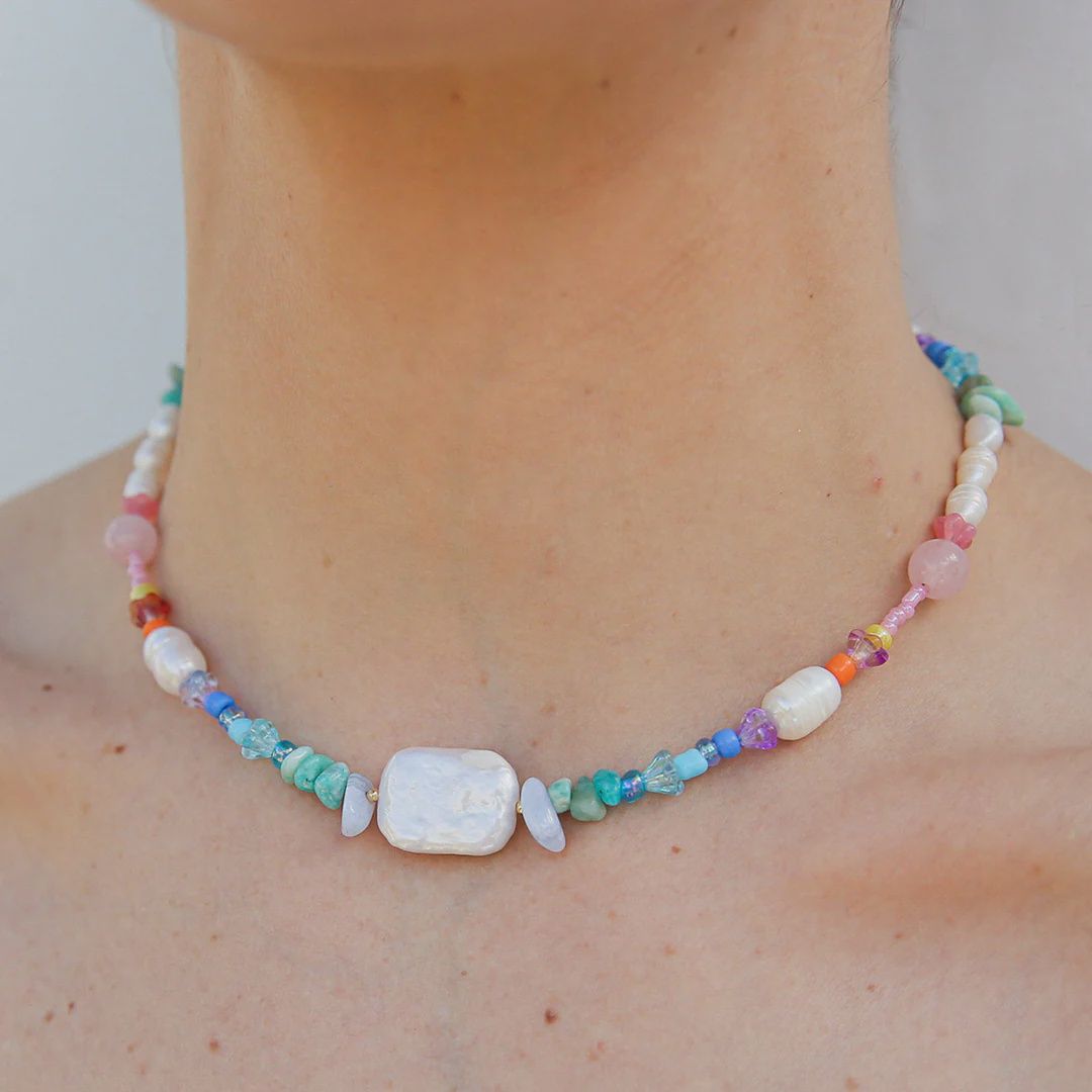 Rainbow Pearl Necklace