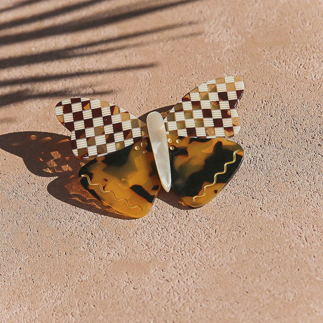 Check Butterfly Hair Clip