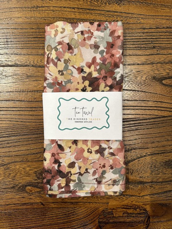 Handmade Assorted Tea Towel by The Kindred Trader - Mulberry Floral