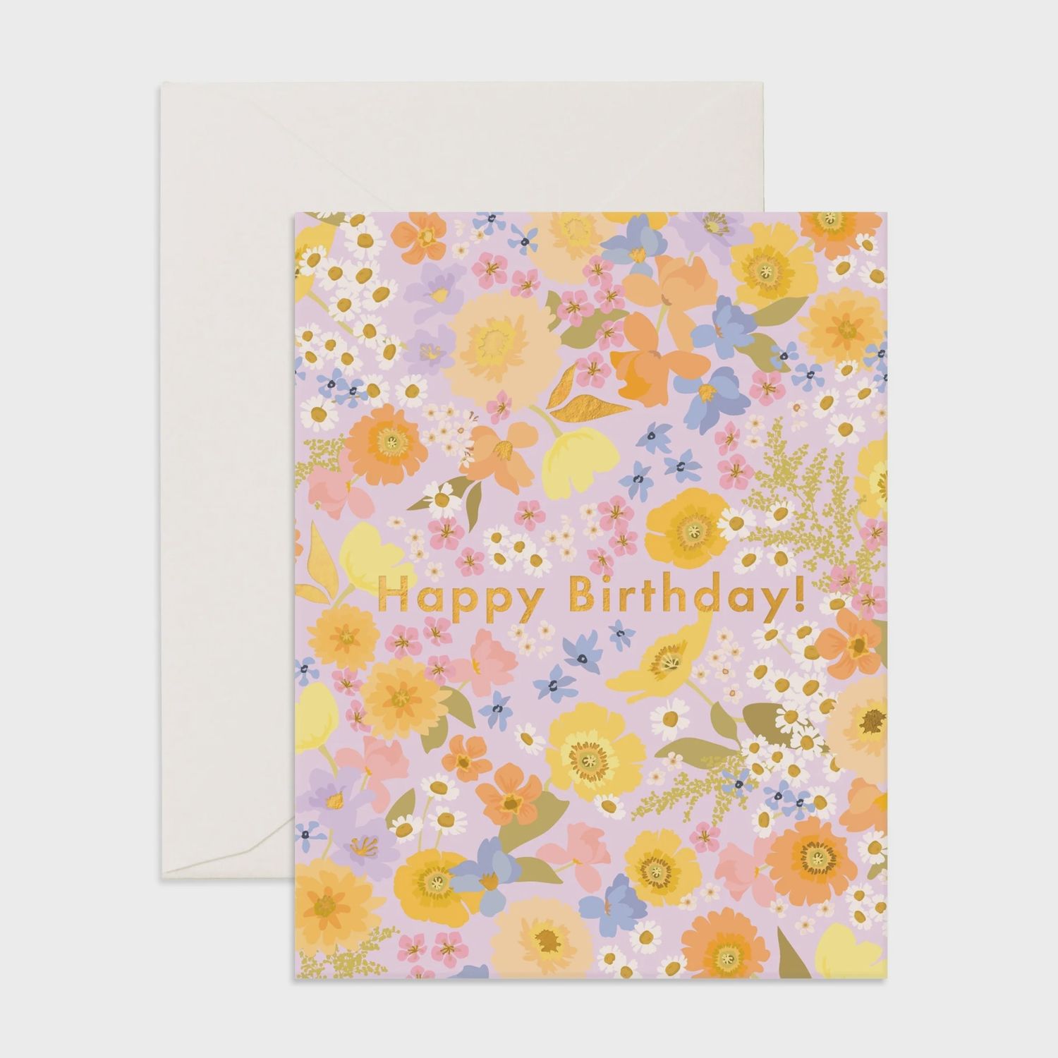 Happy Birthday Floralscape Greeting Card