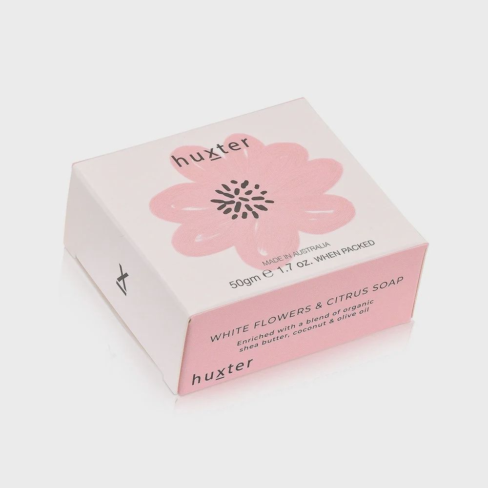Mini Boxed Soap - Pastel Pink Flower - Wild Flowers &amp; Citrus 50gm