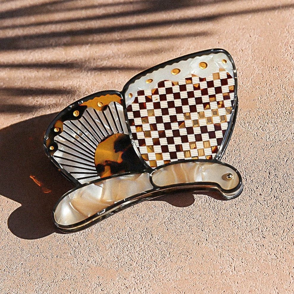 Butterfly Hair Claw in Tortoise