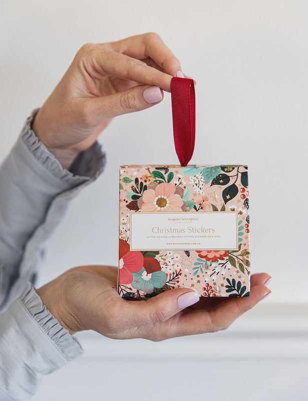 Floral Fields Christmas Stickers on a Roll - Pack of 40