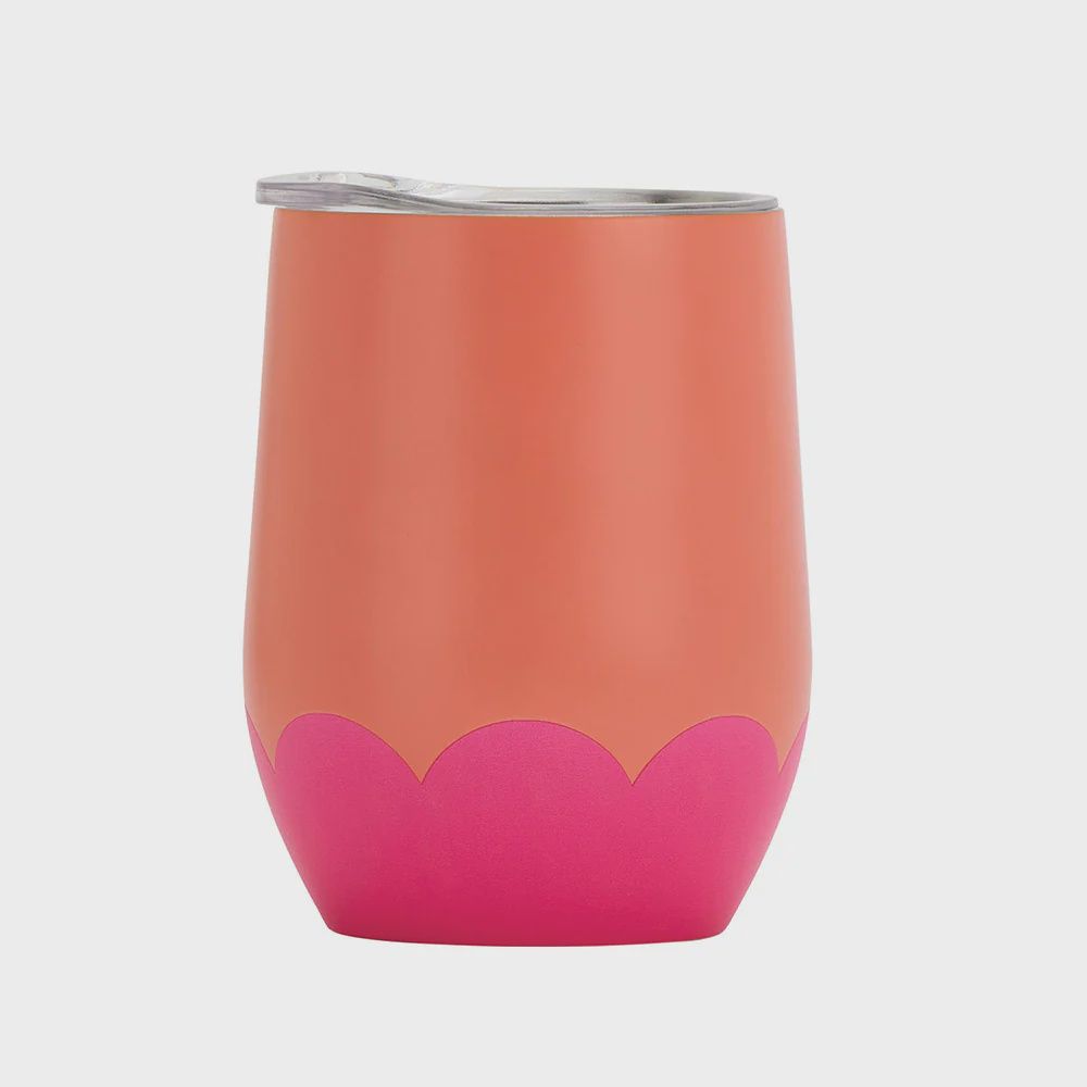 Wine Tumbler - Orange Hot Pink Wave