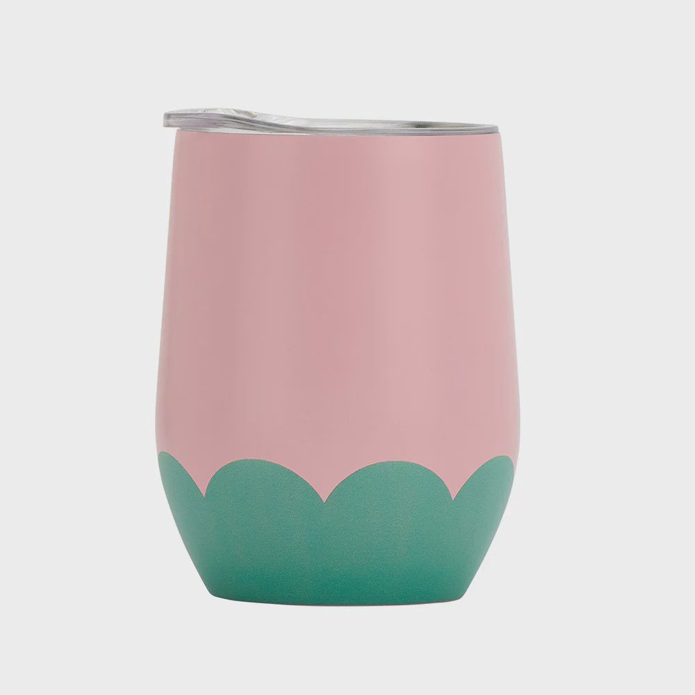 Wine Tumbler - Musk Green Wave