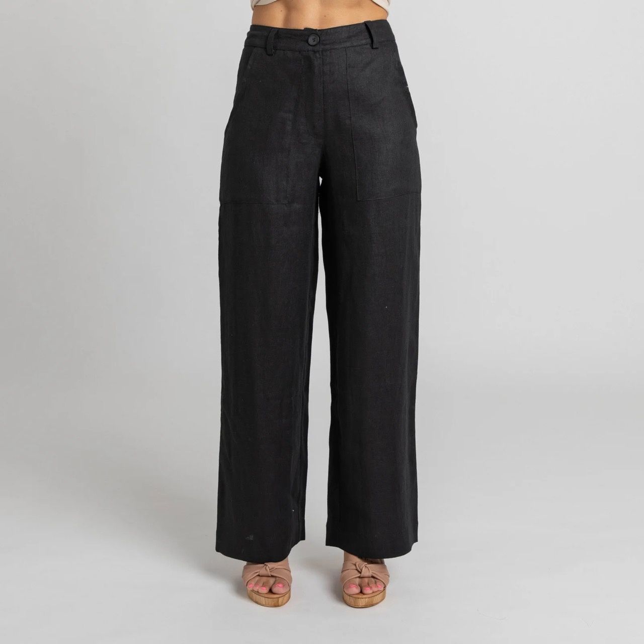Black Linen Pants By Miss Jane