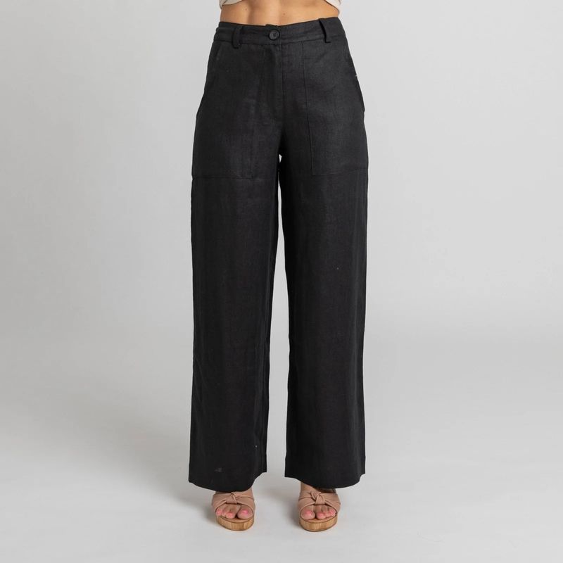 Black Linen Pants By Miss Jane