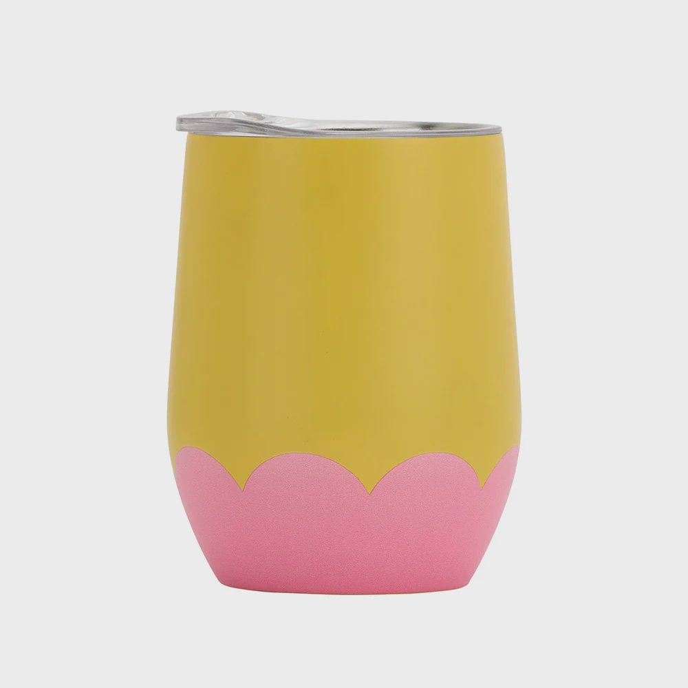 Wine Tumbler - Yellow Candy Wave