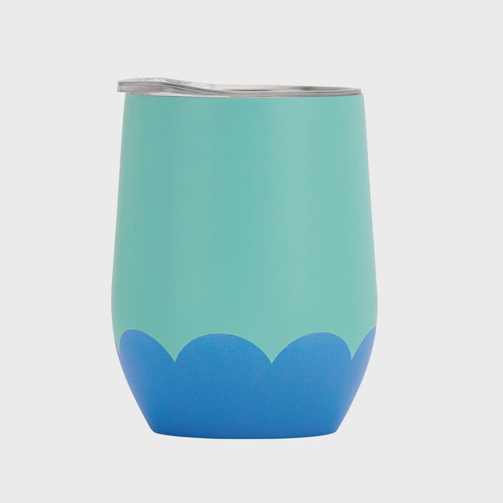 Wine Tumbler - Aqua Blue Wave