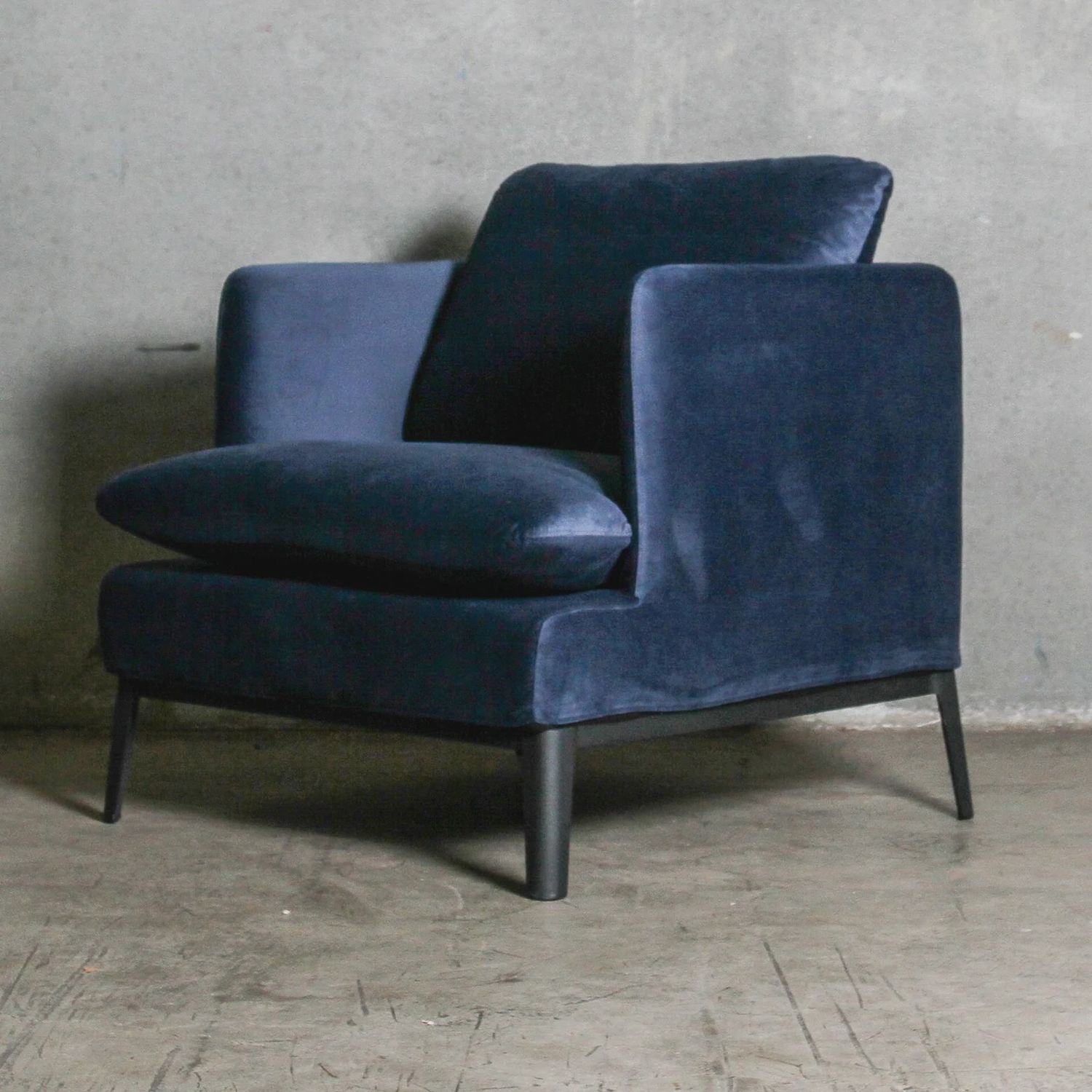 Lewis Classic Velvet Chair - Navy
