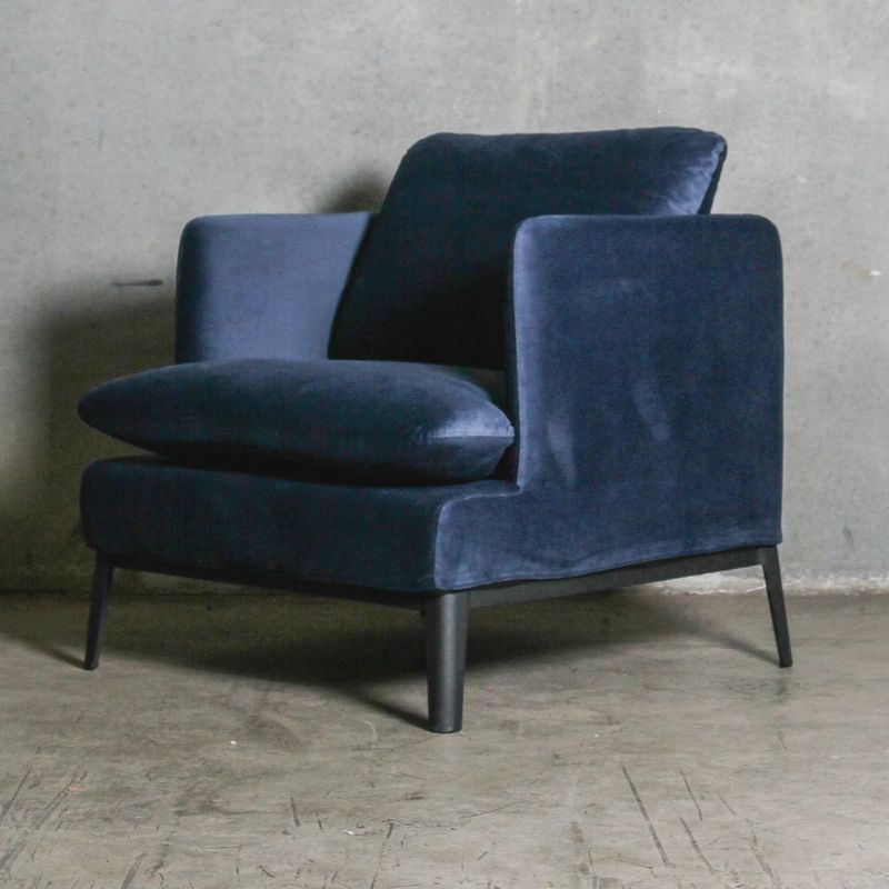Lewis Classic Velvet Chair - Navy