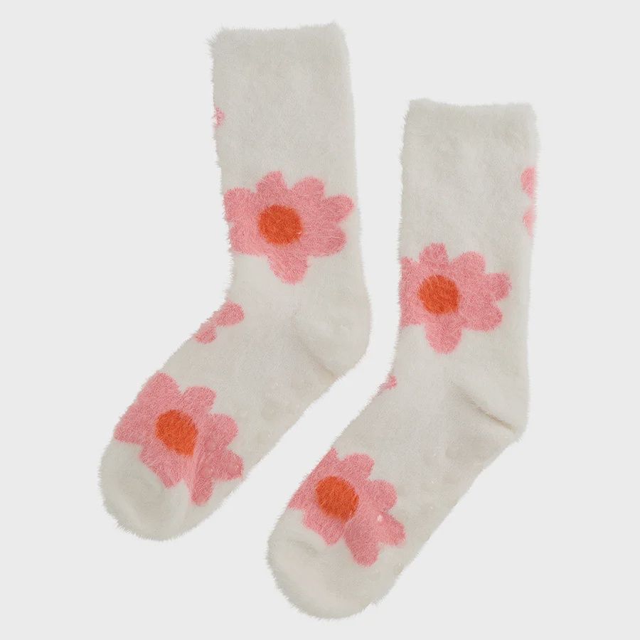 Pink Fuzzy Bed Socks