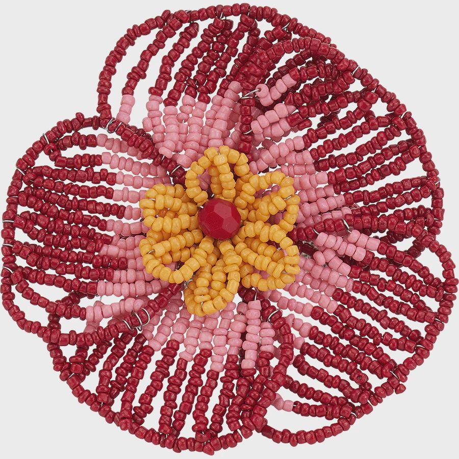 Beaded Napkin Ring in Red