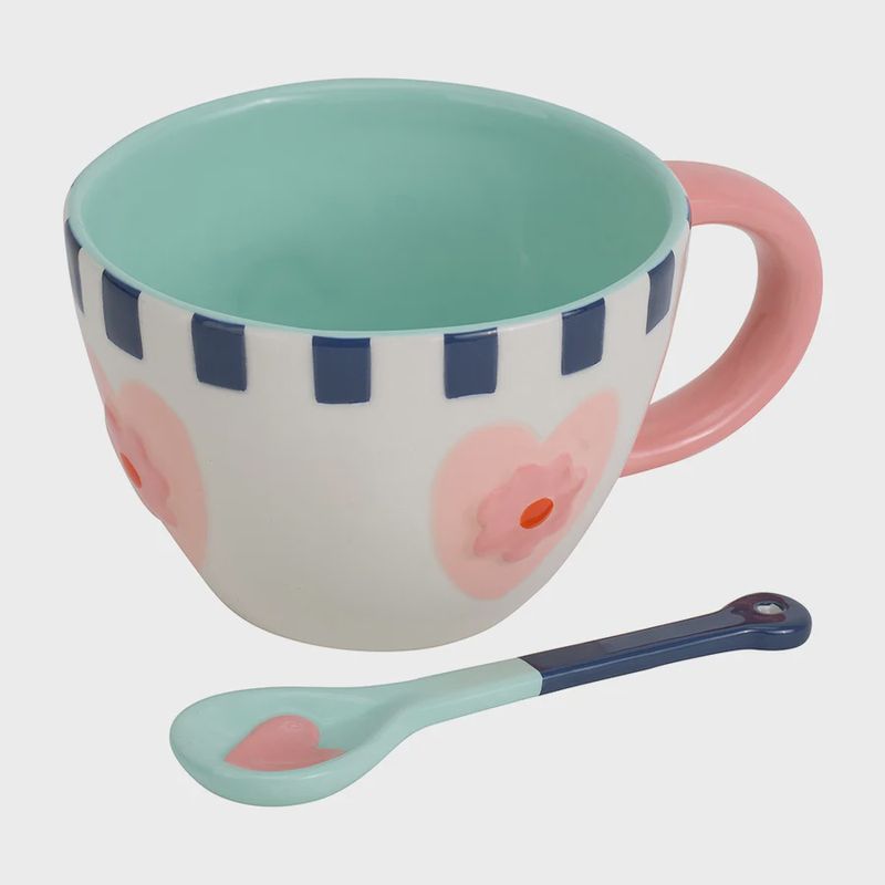 Cup of Love Ceramic Mug &amp; Spoon