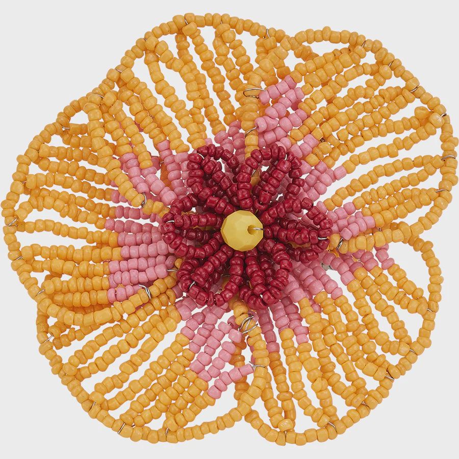 Beaded Napking Ring in Yellow