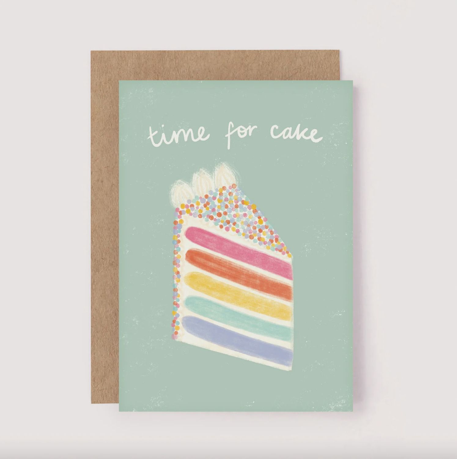 Time For Cake Greeting Card - Blue