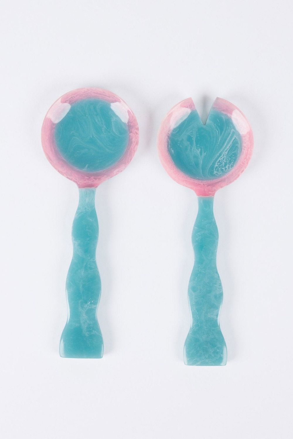 Athena Salad Servers - Pink &amp; Blue