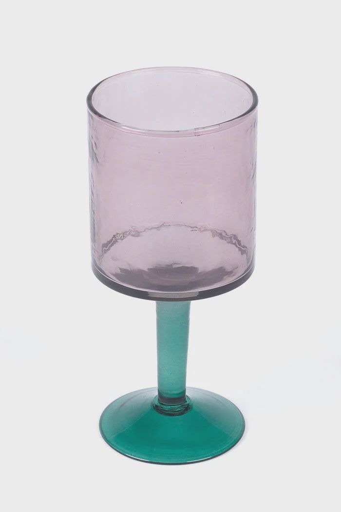 Farla Wine Glass - Set of 4 - Plum &amp; Green