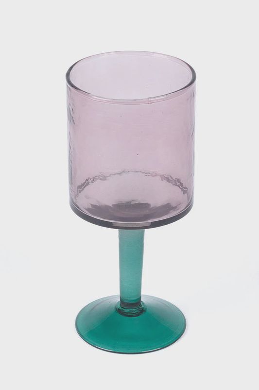 Farla Wine Glass - Set of 4 - Plum &amp; Green