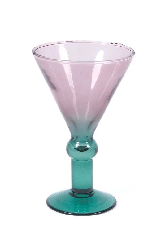 Dahlia Martini Glass - Set of 4 - Plum &amp; Green